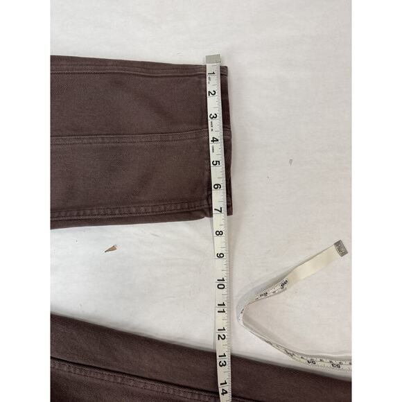 Grunge Pacsun Elastic Waist Cargo Utility Pants Brown Snap Button Small Pockets - Picture 7 of 10